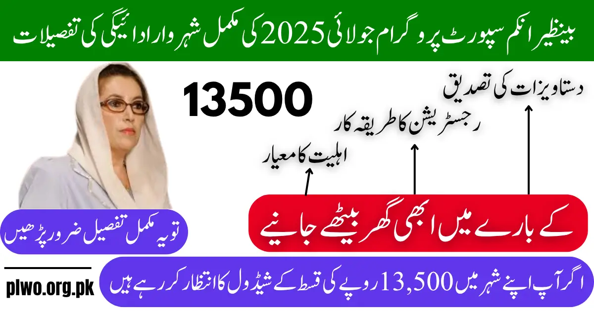 BISP July 2025 Payment Schedule with Complete City Wise Details for Rs 13500