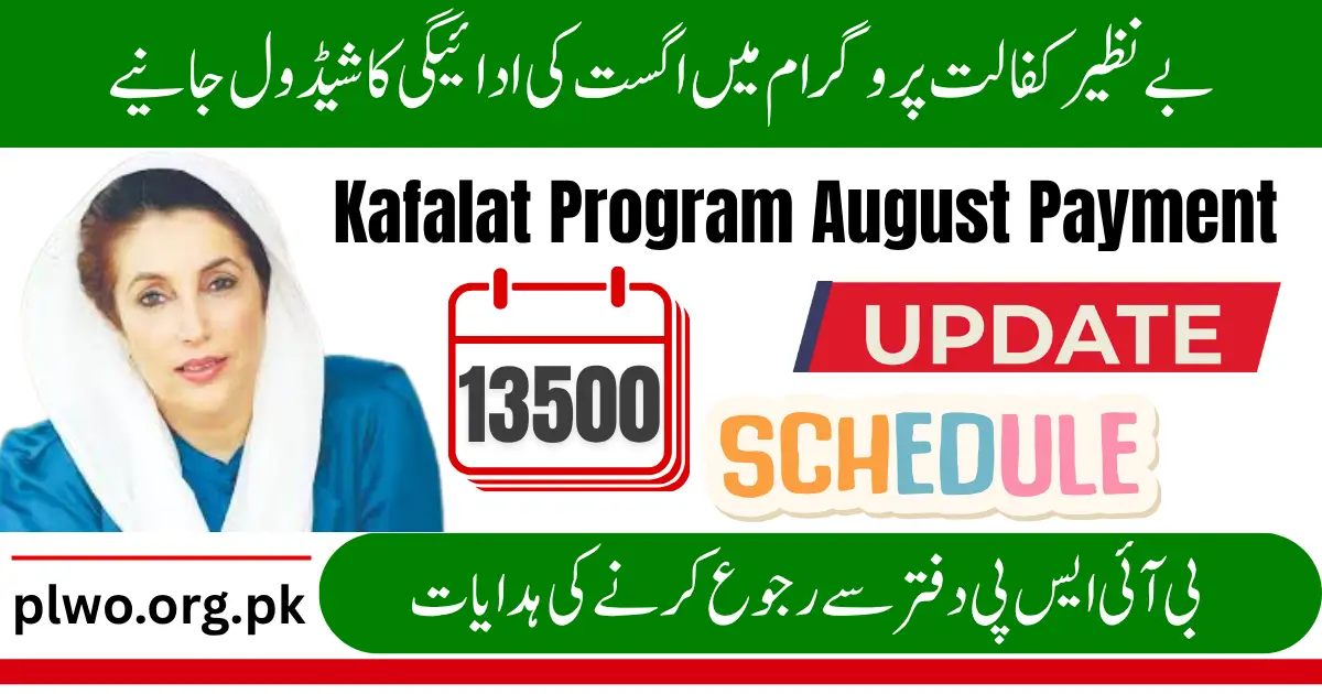 Benazir Kafalat Program August Payment Schedule 2025 
