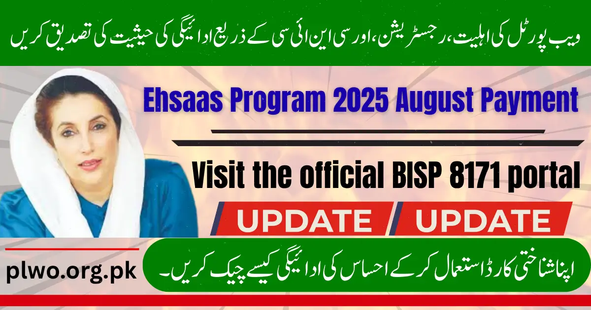 Verify Your Ehsaas Program 2025 August Payment Status via 8171 Web Portal Eligibility, Registration, and CNIC Check