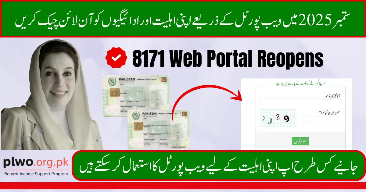 Check Your Eligibility and Payments Online via 8171 Web Portal Reopens in September 2025